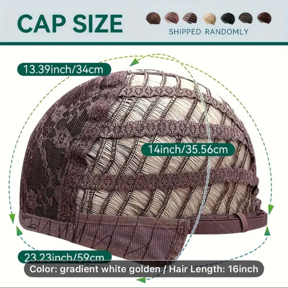 Heat-Resistant Synthetic Bob Wig - Ombre Blonde Gradient. - Picture 5 of 5